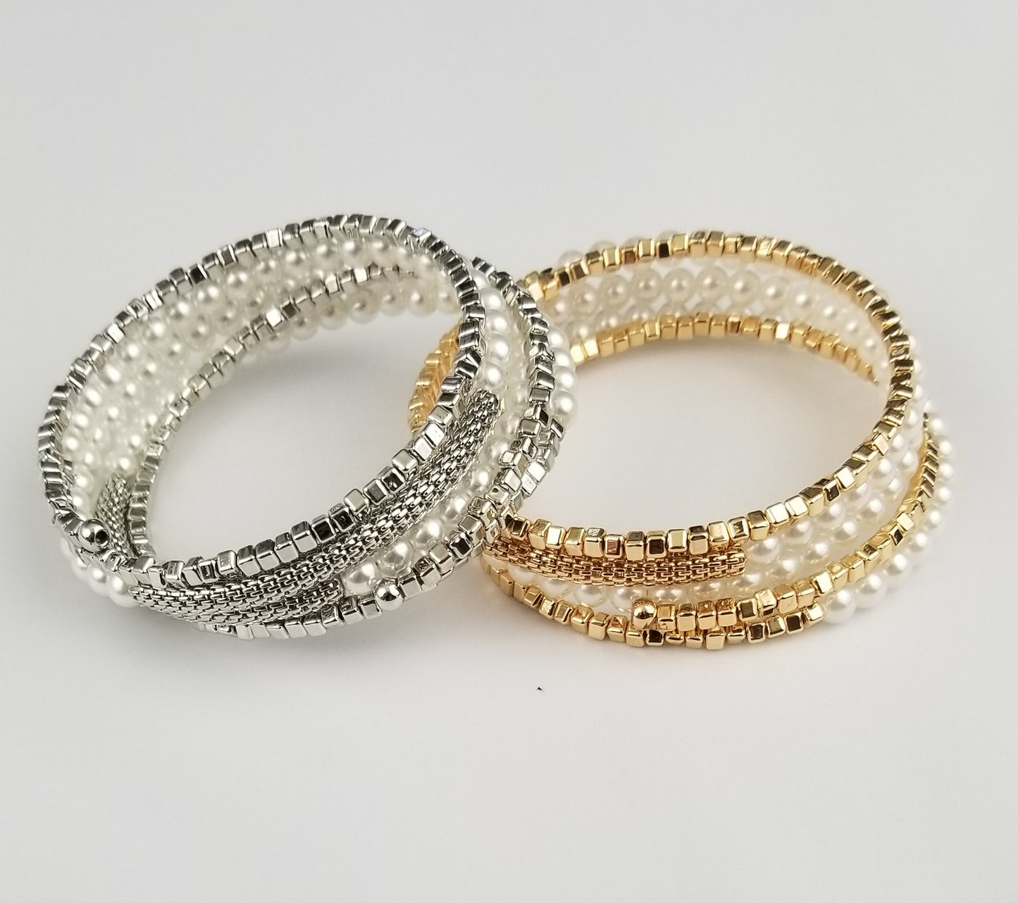 Faux pearl and beaded and box chain bracelet Ivy and Pearl Boutique