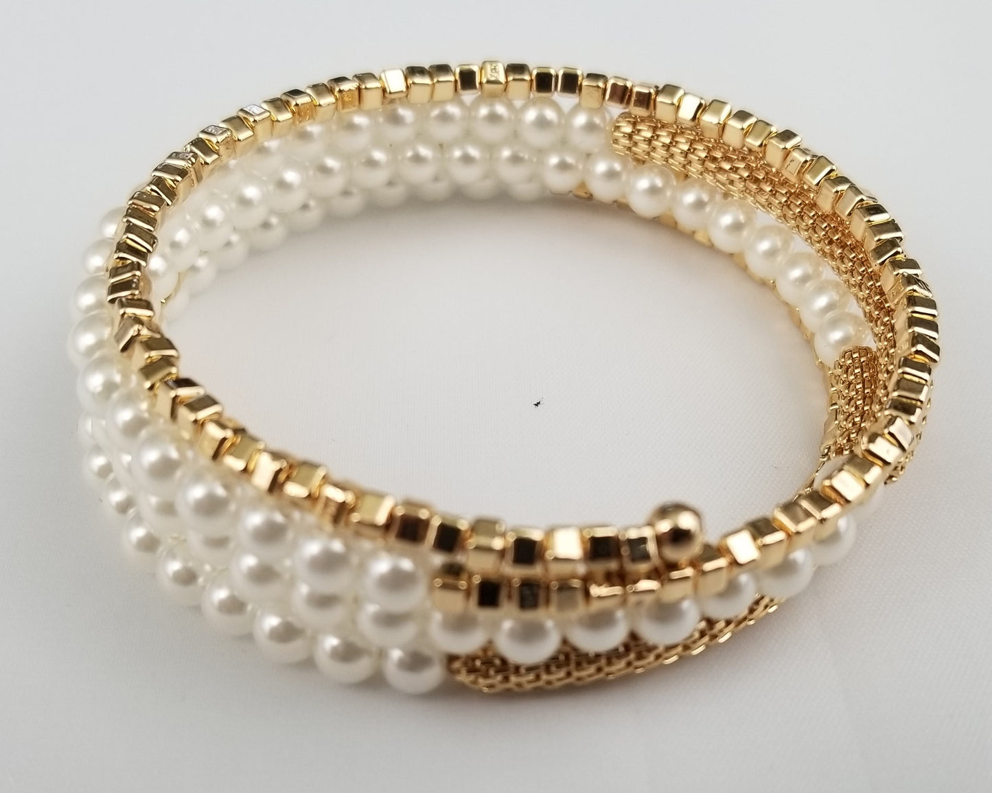 Faux pearl and beaded and box chain bracelet Ivy and Pearl Boutique