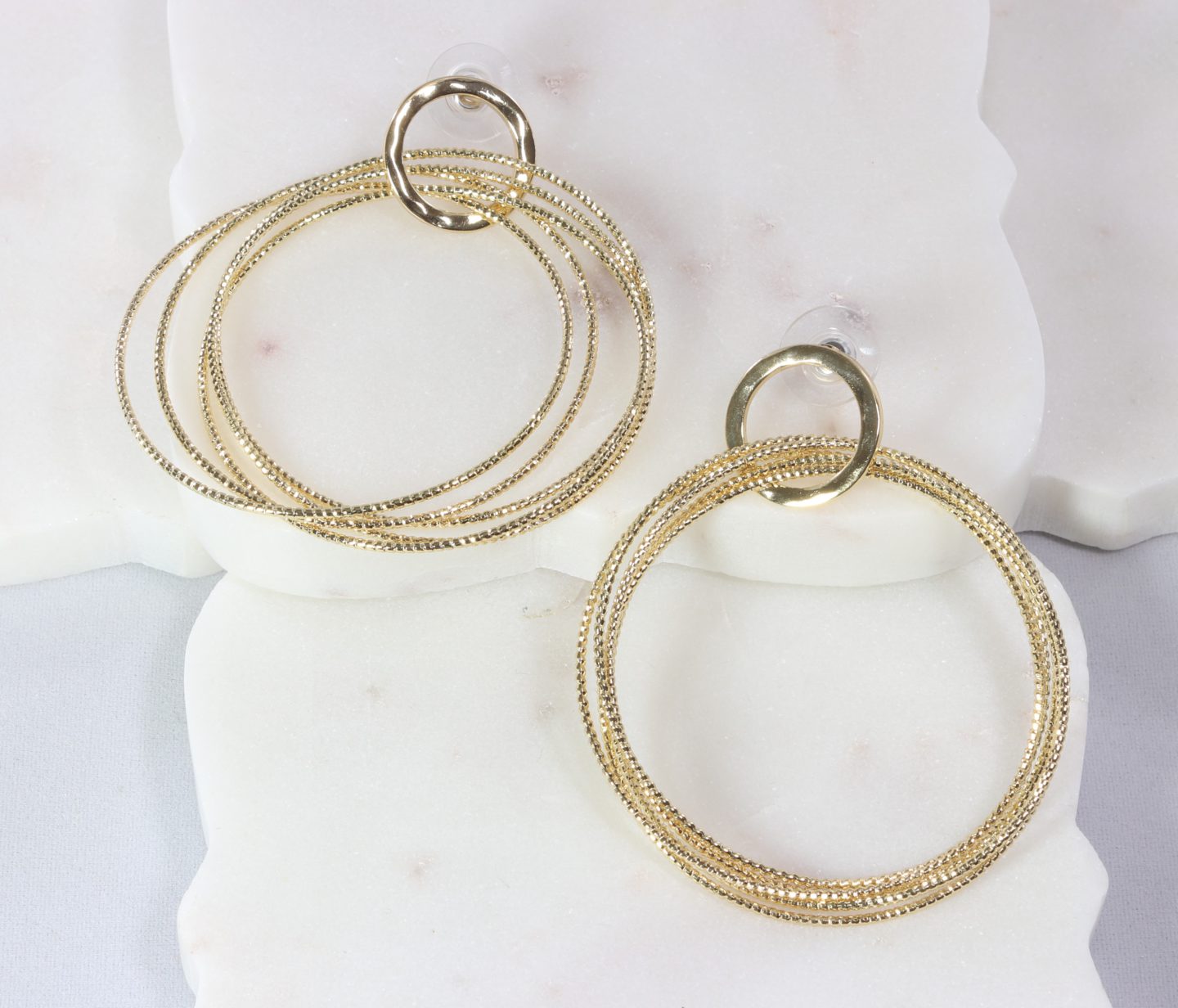 Five-hoop rigid snake-chain earring Ivy and Pearl Boutique