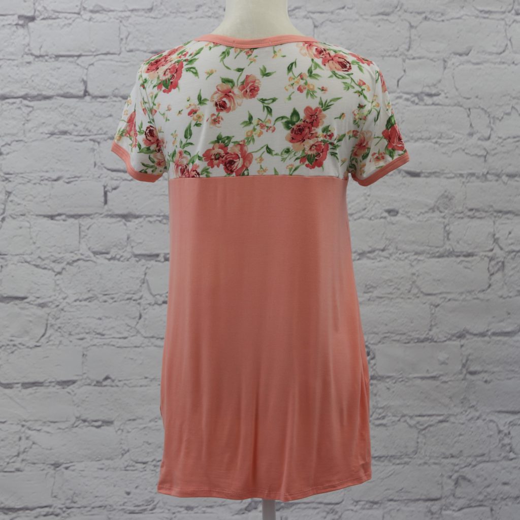 Floral and solid twisted bottom with cap sleeve Ivy and Pearl Boutique