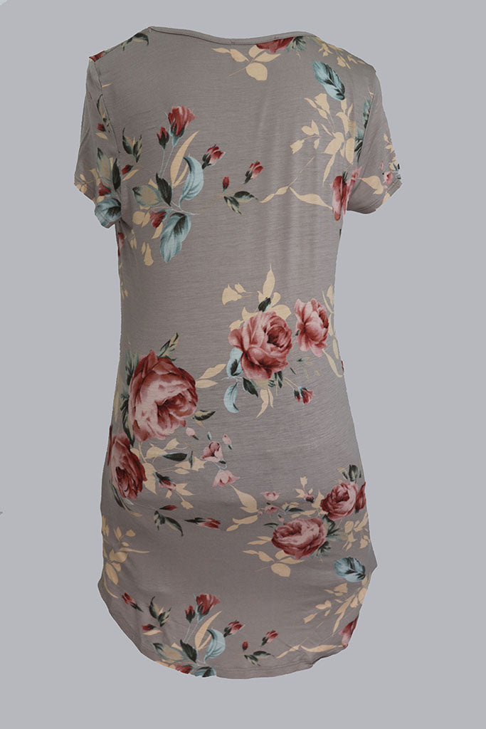 Floral side knot high-low hem top Ivy and Pearl Boutique