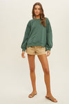French terry sweatshirt with raw edge detail  Ivy and Pearl Boutique