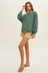 French terry sweatshirt with raw edge detail  Ivy and Pearl Boutique