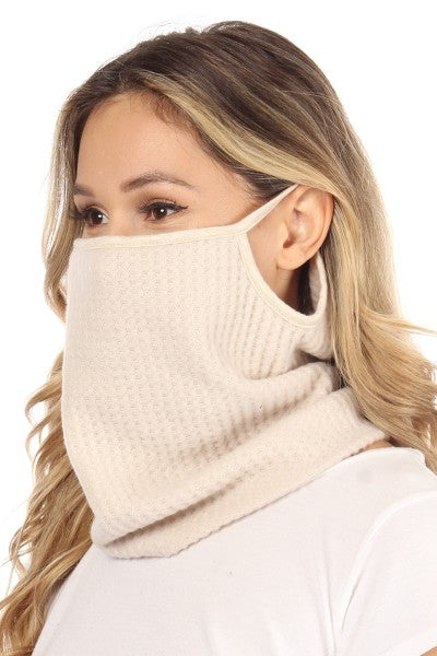 Full face mask with waffle brushed fabric and ear loops  Ivy and Pearl Boutique