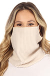 Full face mask with waffle brushed fabric and ear loops  Ivy and Pearl Boutique Black