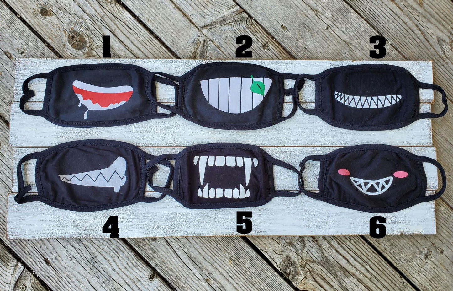 Fun uplifting novelty face masks (dozens of variations) Ivy and Pearl Boutique