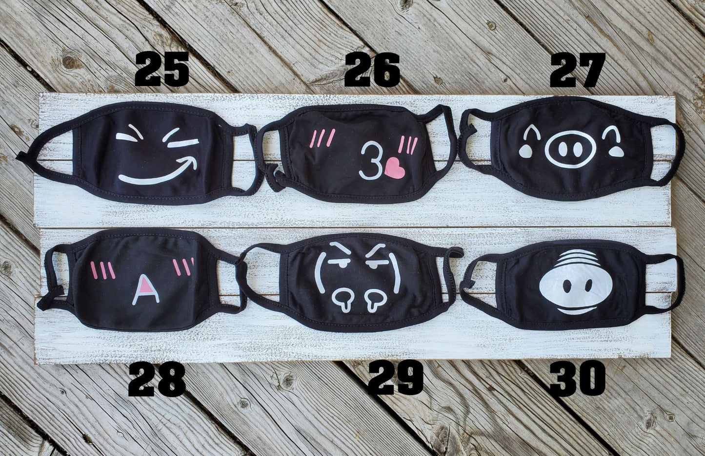Fun uplifting novelty face masks (dozens of variations) Ivy and Pearl Boutique