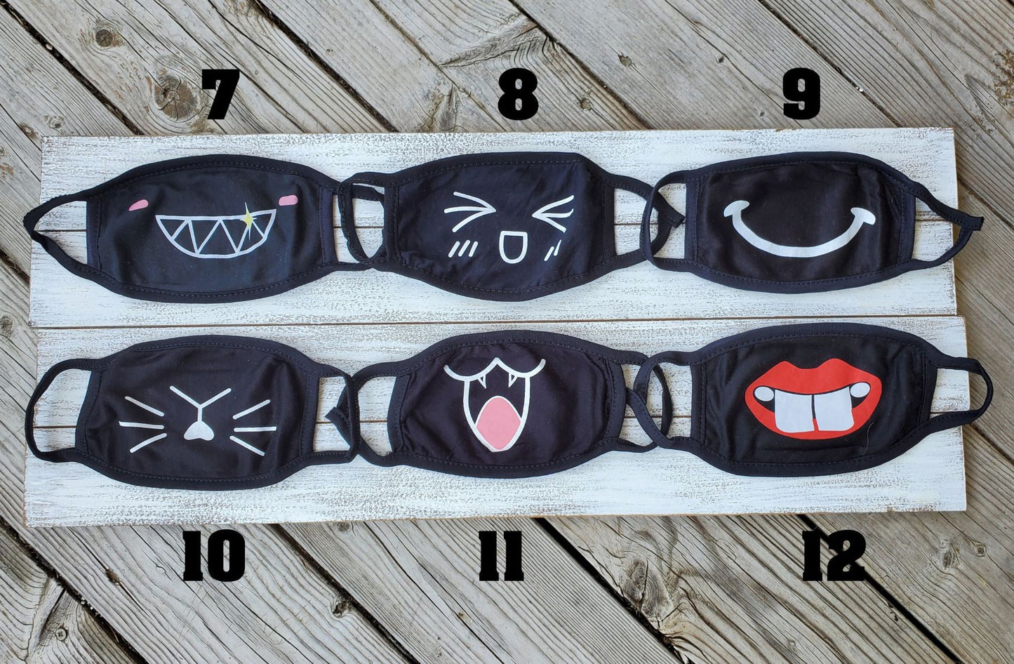 Fun uplifting novelty face masks (dozens of variations) Ivy and Pearl Boutique