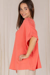 Gauze raw edge poncho top  Ivy and Pearl Boutique