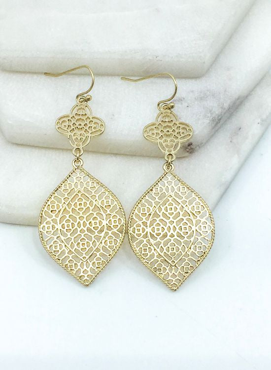 Pendant cutout drop earrings Ivy and Pearl Boutique