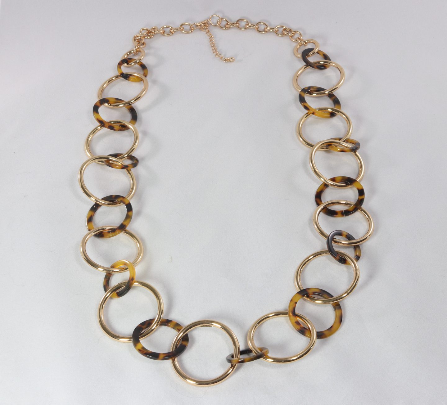 Gold and marbled tortoise-shell acetate ring necklace Ivy and Pearl Boutique