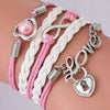 Handmade leather braided bracelet with variety of charms  Ivy and Pearl Boutique 1