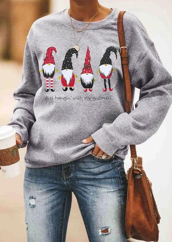 Hanging with my gnomies Christmas sweatshirt Ivy and Pearl Boutique S