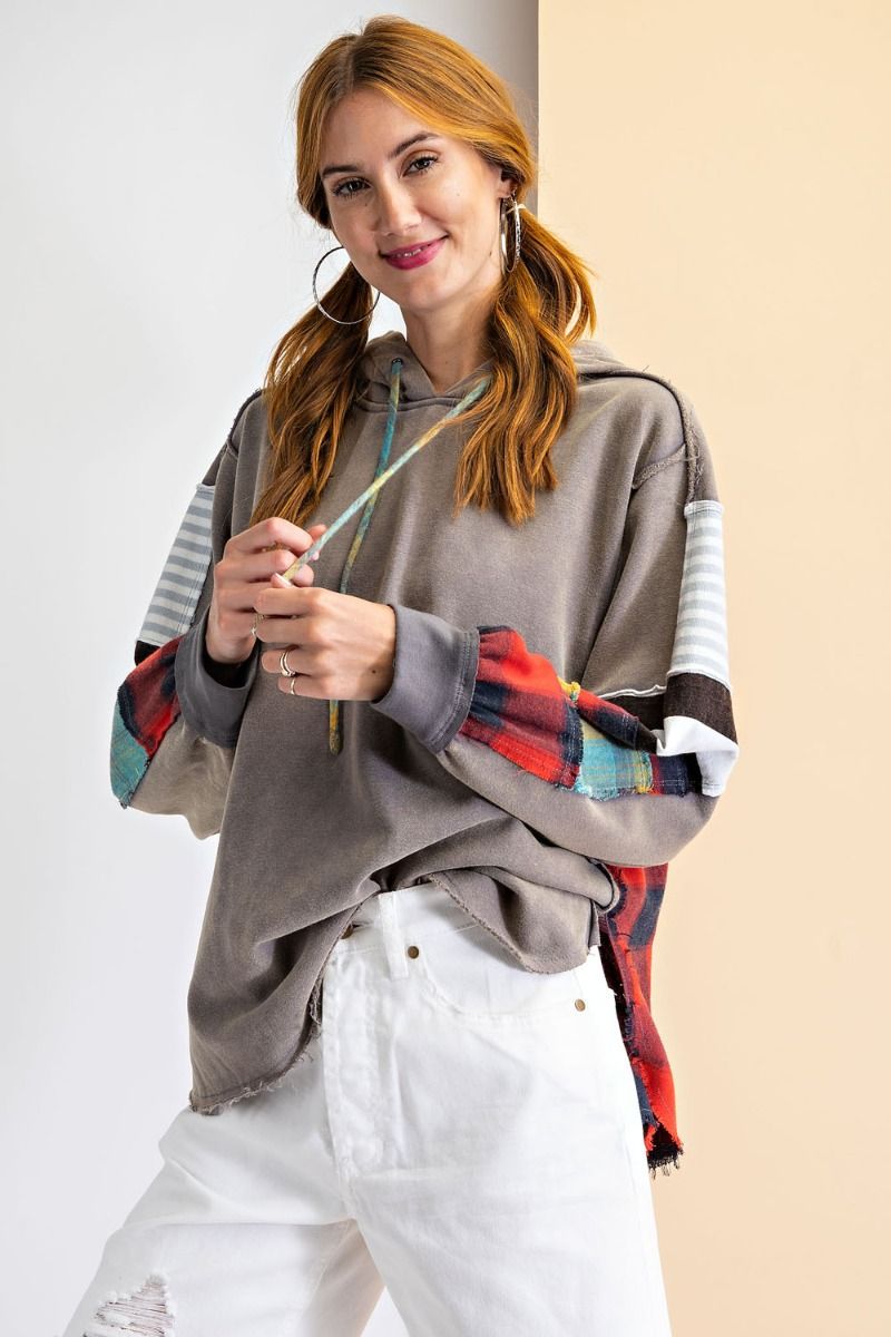 Happy With You Loose Fit Hoodie Pullover Ivy and Pearl Boutique