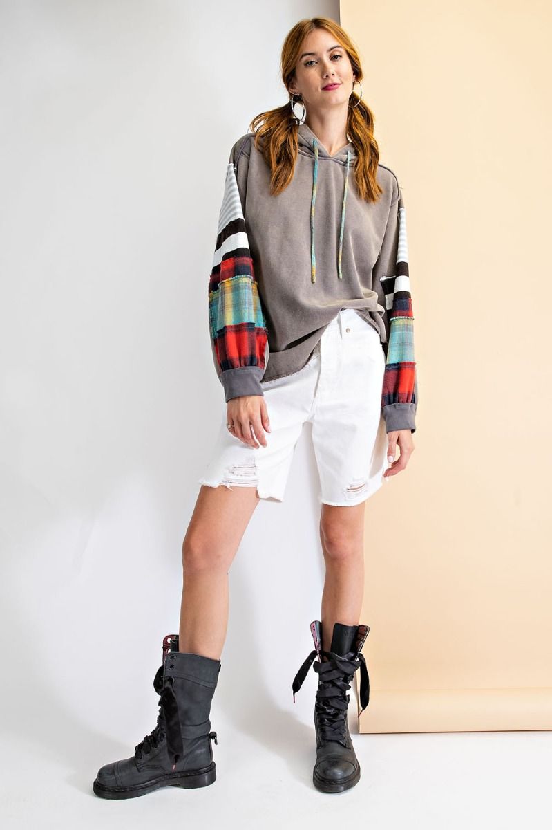 Happy With You Loose Fit Hoodie Pullover Ivy and Pearl Boutique