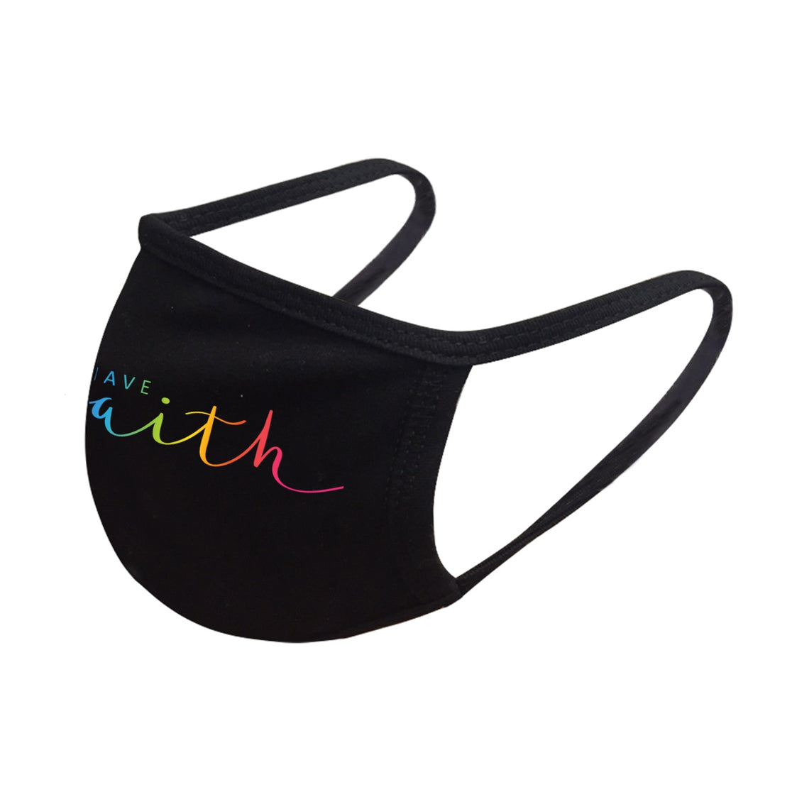 Have Faith mask - colorful stretchy designer faith-based face mask Ivy and Pearl Boutique