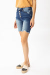 KanCan High Rise Button Down Skinny Bermuda Shorts  Ivy and Pearl Boutique