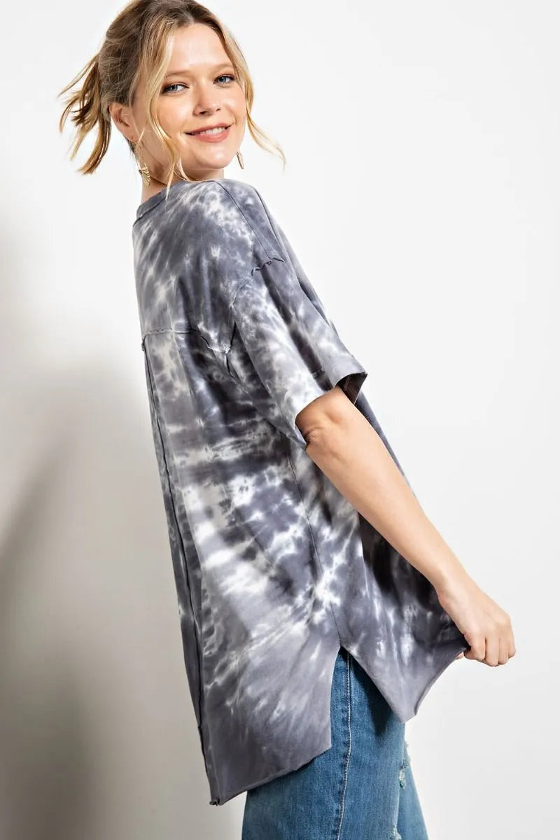 Heart tie dye washed boxy top  Ivy and Pearl Boutique