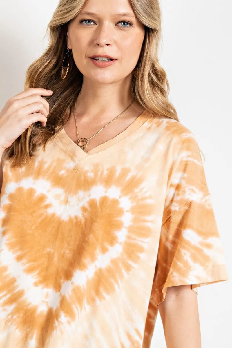 Heart tie dye washed boxy top  Ivy and Pearl Boutique