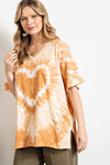 Heart tie dye washed boxy top  Ivy and Pearl Boutique Camel S