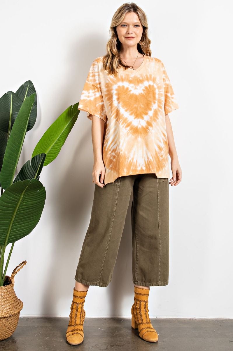 Heart tie dye washed boxy top  Ivy and Pearl Boutique