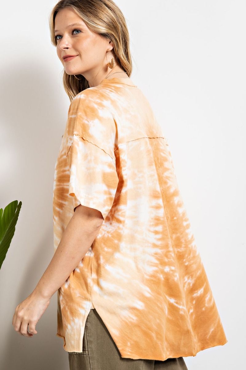 Heart tie dye washed boxy top  Ivy and Pearl Boutique