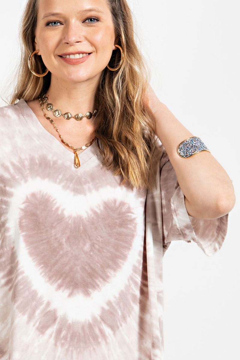 Heart tie dye washed boxy top  Ivy and Pearl Boutique