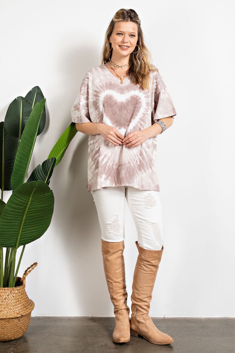 Heart tie dye washed boxy top  Ivy and Pearl Boutique
