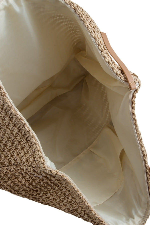 Hello Sunshine Straw Tote Bag Ivy and Pearl Boutique