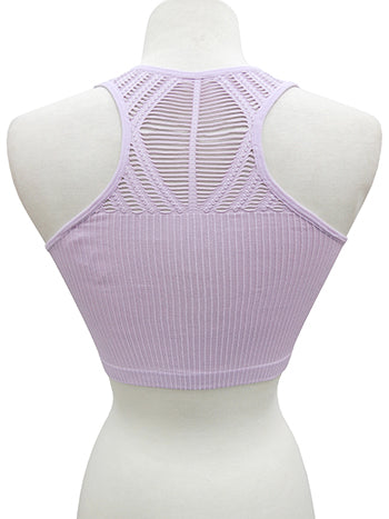 Hi-neck Racer-back Crop Top  Ivy and Pearl Boutique