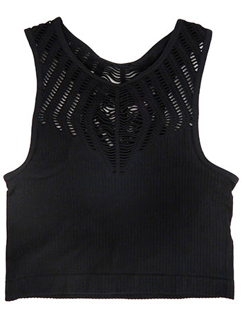 Hi-neck Racer-back Crop Top  Ivy and Pearl Boutique