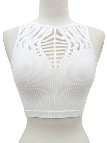Hi-neck Racer-back Crop Top  Ivy and Pearl Boutique Olive L/XL