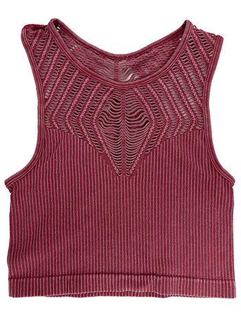 Hi-neck Racer-back Crop Top  Ivy and Pearl Boutique
