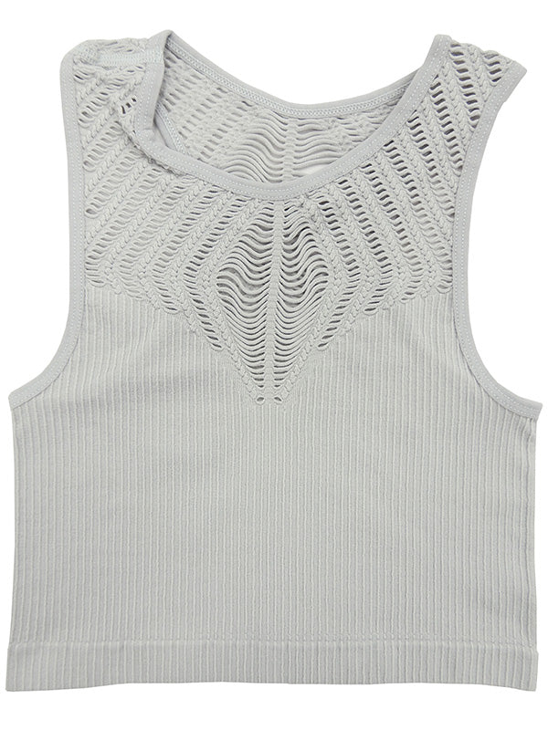 Hi-neck Racer-back Crop Top  Ivy and Pearl Boutique