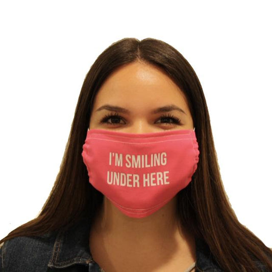 "I'm Smiling Under Here" Face Mask with Wire Nose Piece  Ivy and Pearl Boutique