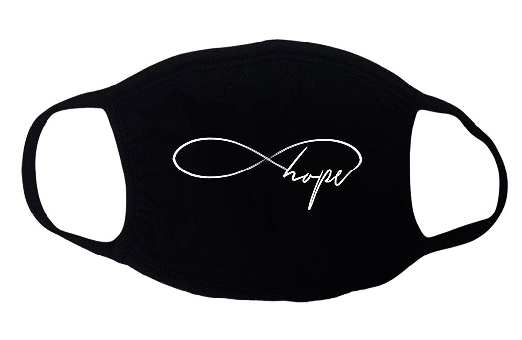 Infinity hope stretchy designer faith-based face mask Ivy and Pearl Boutique