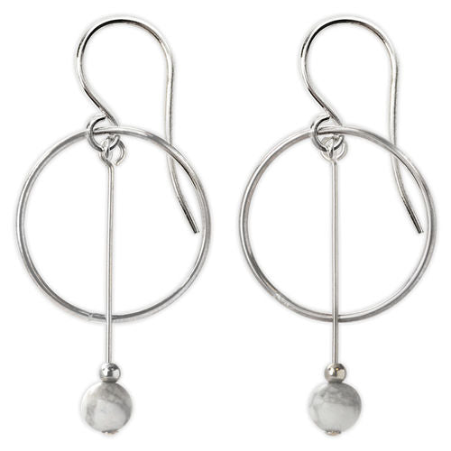 Jody Coyote Pebble Creek - Natural Stone Bead Circle Drop earrings Ivy and Pearl Boutique