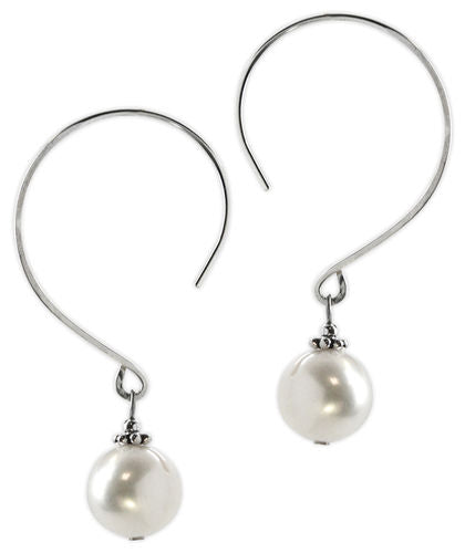 Jody Coyote Sonata - White Pearl Large hoop earrings  Ivy and Pearl Boutique