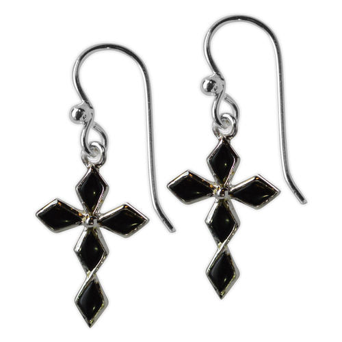 Jody Coyote Sanctuary Black Cross earrings  Ivy and Pearl Boutique