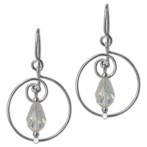 Jody Coyote Exclusive - Small clear bead within a circle earrings  Ivy and Pearl Boutique