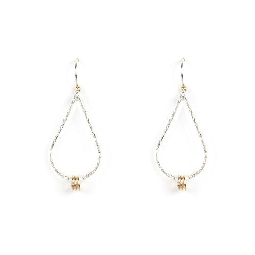 Jody Coyote Continuum - Sterling Silver Tear with Gold-Filled Wire Designs and Accent Beads Earrings Ivy and Pearl Boutique