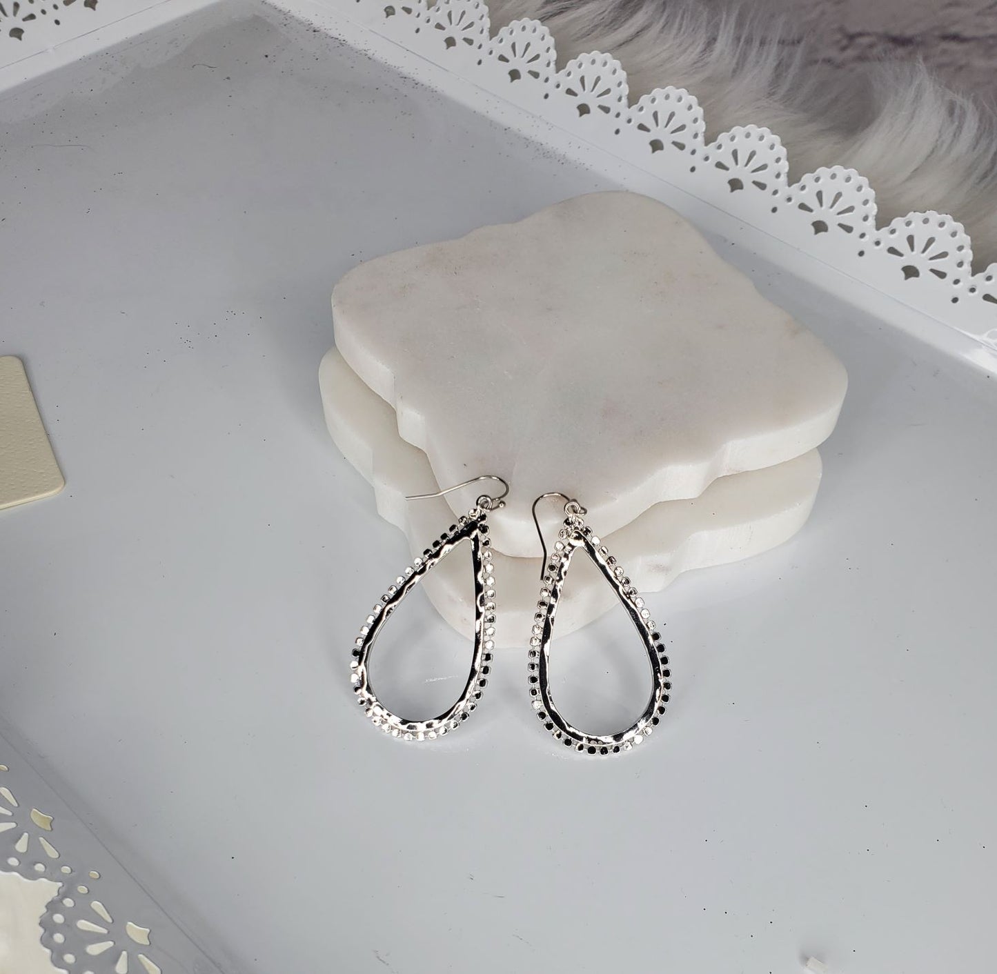 Its Sense rough edge teardrop shape earrings  Ivy and Pearl Boutique