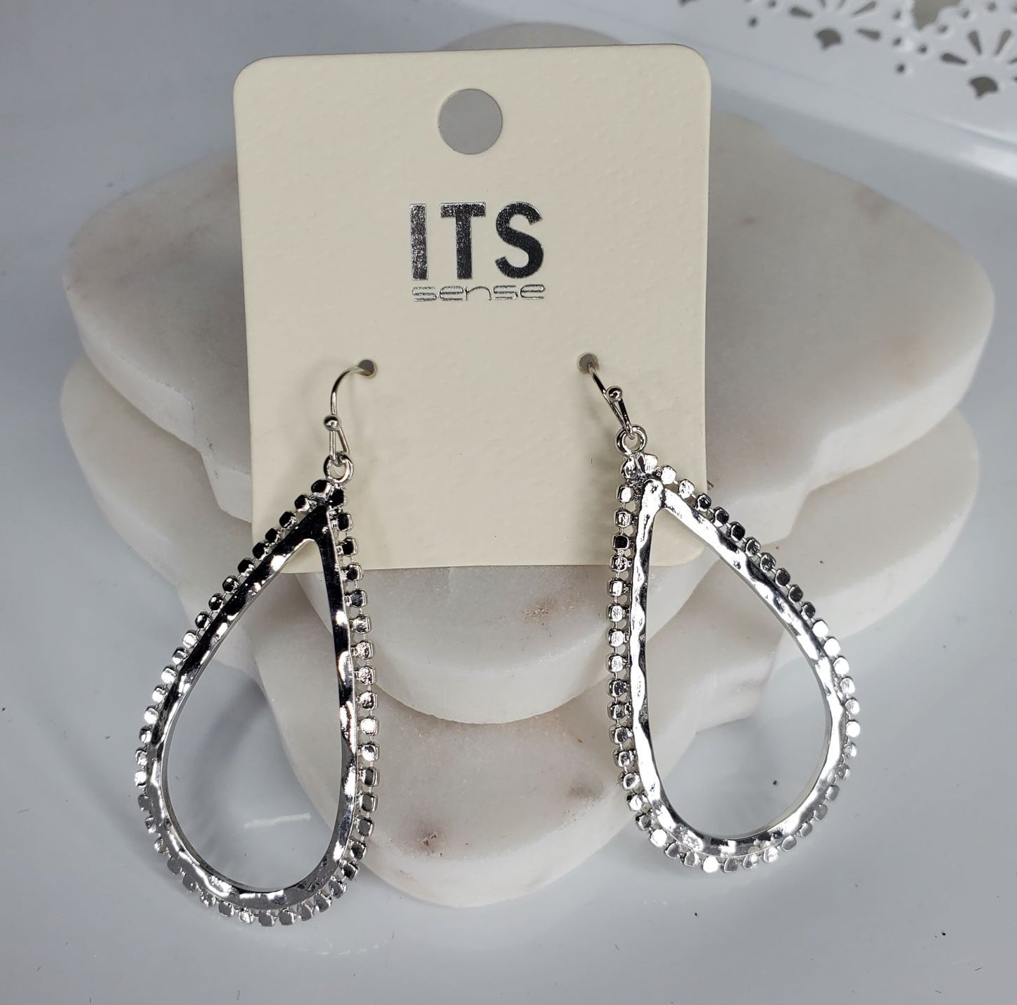 Its Sense rough edge teardrop shape earrings  Ivy and Pearl Boutique