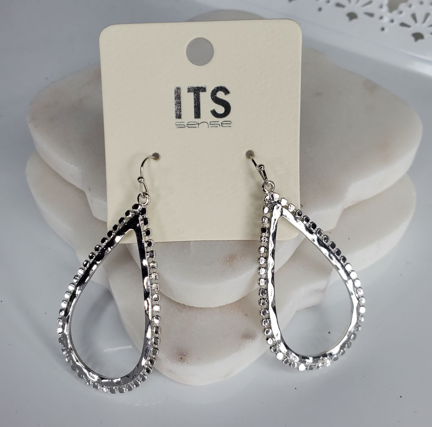 Its Sense rough edge teardrop shape earrings  Ivy and Pearl Boutique