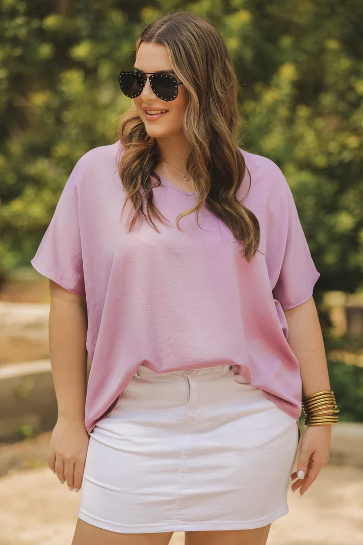 Jess Lea Basic Instincts Pocket Tunic  Ivy and Pearl Boutique Purple S