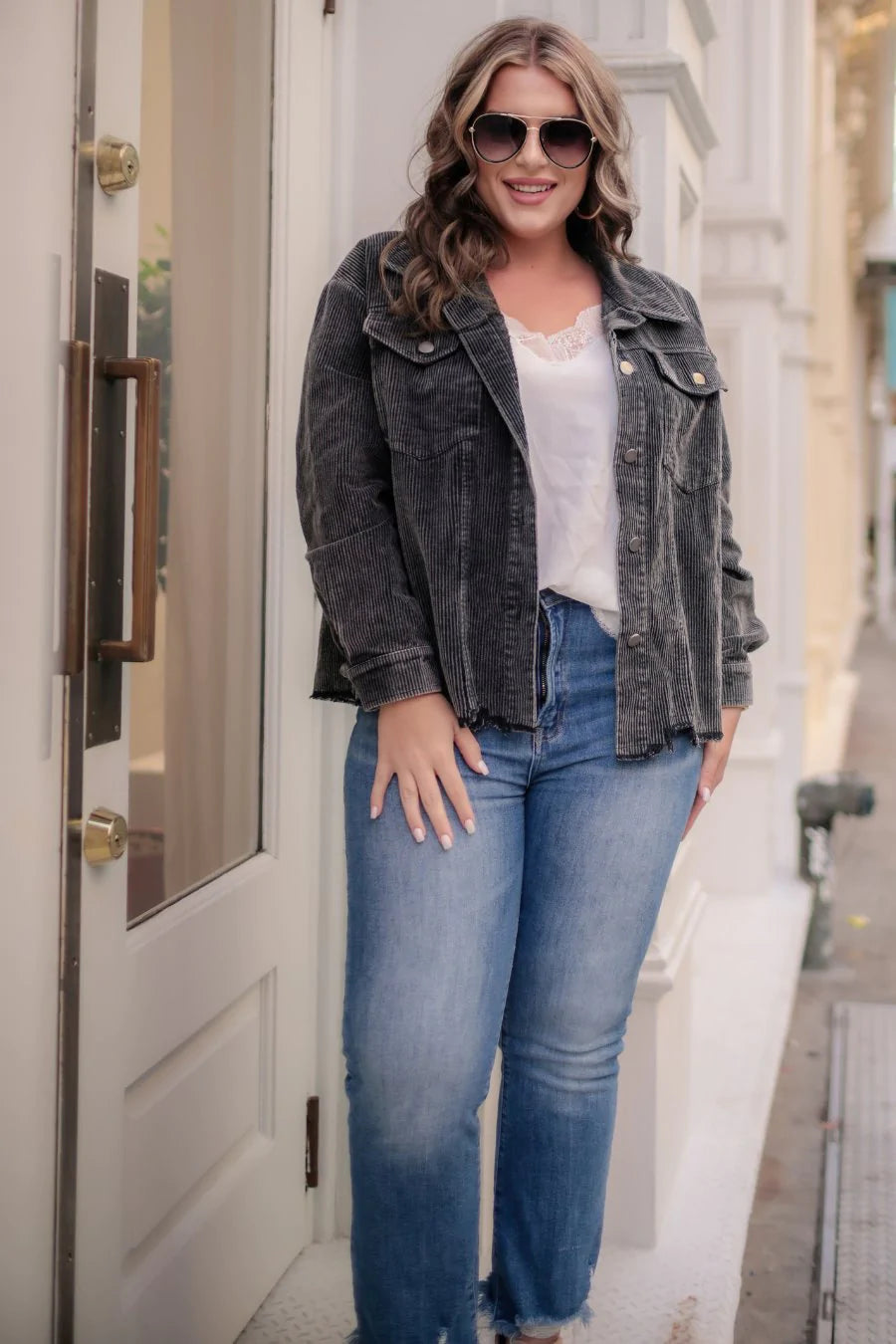 Jess Lea Maria Corduroy Jacket Ivy and Pearl Boutique Charcoal S
