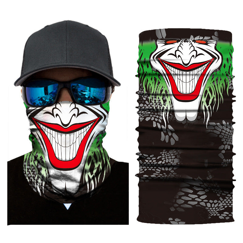 Joker Face Mask - Joker/Clown Gaiter (Balaclava or Face Tube) Mask Ivy and Pearl Boutique Long joker smile