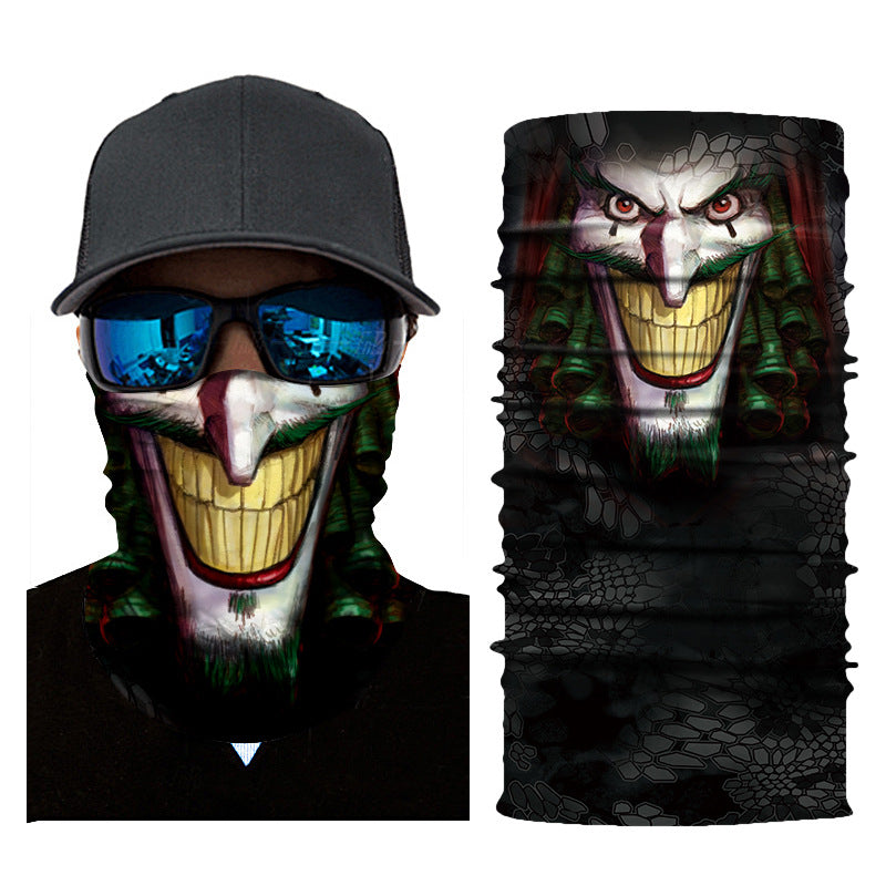 Joker Face Mask - Joker/Clown Gaiter (Balaclava or Face Tube) Mask Ivy and Pearl Boutique Long menacing yellow teeth Joker smile