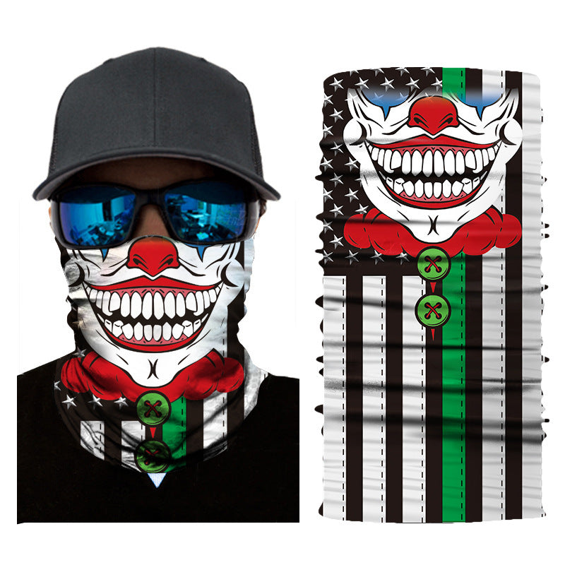 Joker Face Mask - Joker/Clown Gaiter (Balaclava or Face Tube) Mask Ivy and Pearl Boutique Red nose clown on black flag