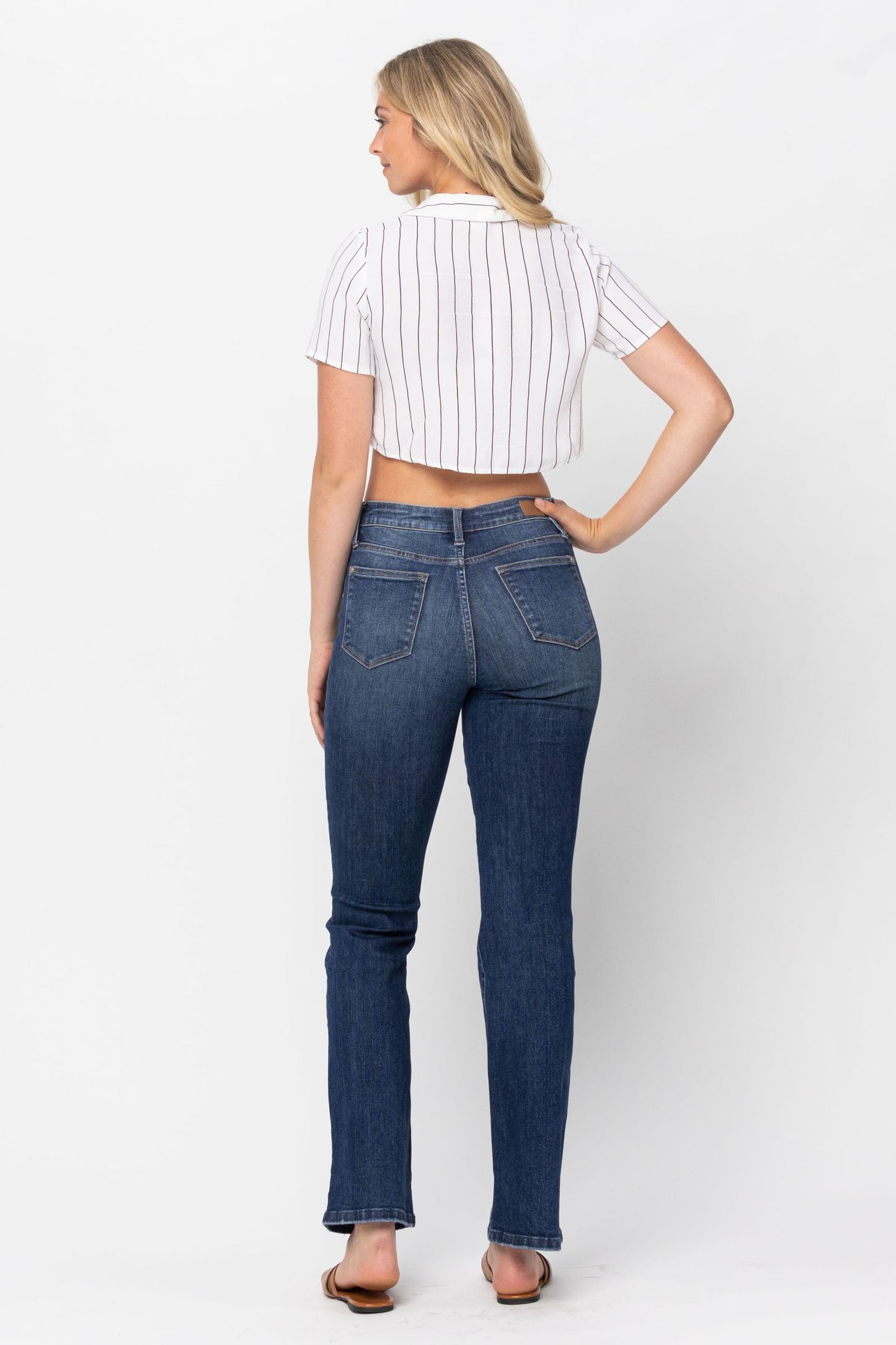 Judy Blue mid-rise classic non-distressed bootcut jeans Ivy and Pearl Boutique